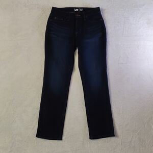 Lee Women's Midnight Blue Straight Leg Jeans Mid Rise